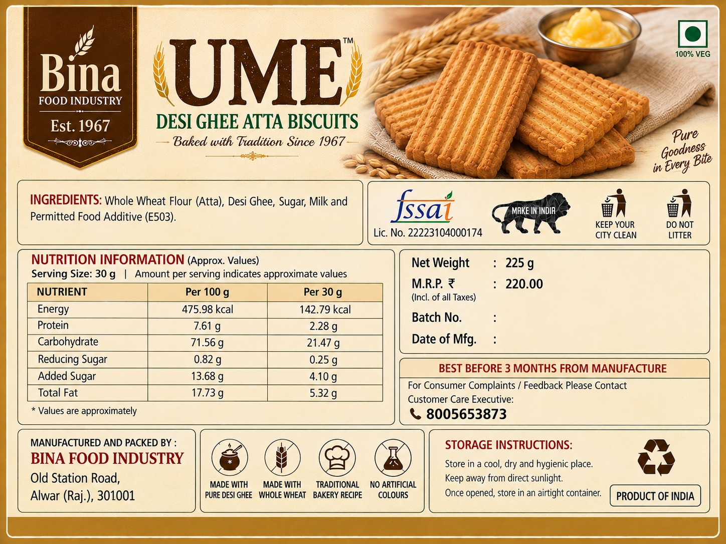 UME Desi Ghee Atta Biscuits
